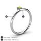 4 - Celeste Bold 4.00 mm Round Peridot Solitaire Asymmetrical Stackable Ring 