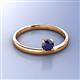 3 - Celeste Bold 5.00 mm Round Blue Sapphire Solitaire Asymmetrical Stackable Ring 