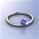 3 - Celeste Bold 5.00 mm Round Tanzanite Solitaire Asymmetrical Stackable Ring 