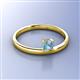 3 - Celeste Bold 5.00 mm Round Aquamarine Solitaire Asymmetrical Stackable Ring 