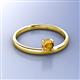 3 - Celeste Bold 5.00 mm Round Citrine Solitaire Asymmetrical Stackable Ring 