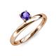 4 - Celeste Bold 5.00 mm Round Iolite Solitaire Asymmetrical Stackable Ring 