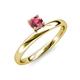 4 - Celeste Bold 5.00 mm Round Rhodolite Garnet Solitaire Asymmetrical Stackable Ring 