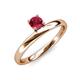4 - Celeste Bold 5.00 mm Round Ruby Solitaire Asymmetrical Stackable Ring 
