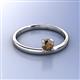 3 - Celeste Bold 5.00 mm Round Smoky Quartz Solitaire Asymmetrical Stackable Ring 