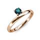 4 - Celeste Bold 5.00 mm Round London Blue Topaz Solitaire Asymmetrical Stackable Ring 