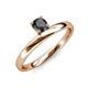 4 - Celeste Bold 5.00 mm Round Black Diamond Solitaire Asymmetrical Stackable Ring 