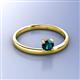 3 - Celeste Bold 5.00 mm Round Blue Diamond Solitaire Asymmetrical Stackable Ring 