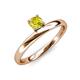 4 - Celeste Bold 5.00 mm Round Yellow Diamond Solitaire Asymmetrical Stackable Ring 