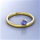 3 - Celeste Bold 5.00 mm Round Tanzanite Solitaire Asymmetrical Stackable Ring 