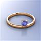 3 - Celeste Bold 5.00 mm Round Tanzanite Solitaire Asymmetrical Stackable Ring 