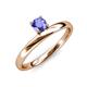 4 - Celeste Bold 5.00 mm Round Tanzanite Solitaire Asymmetrical Stackable Ring 