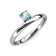 4 - Celeste Bold 5.00 mm Round Aquamarine Solitaire Asymmetrical Stackable Ring 
