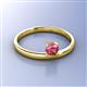 3 - Celeste Bold 5.00 mm Round Pink Tourmaline Solitaire Asymmetrical Stackable Ring 