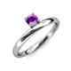 4 - Celeste Bold 5.00 mm Round Amethyst Solitaire Asymmetrical Stackable Ring 