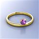 3 - Celeste Bold 5.00 mm Round Amethyst Solitaire Asymmetrical Stackable Ring 