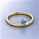 3 - Celeste Bold 5.00 mm Round Blue Topaz Solitaire Asymmetrical Stackable Ring 