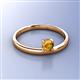 3 - Celeste Bold 5.00 mm Round Citrine Solitaire Asymmetrical Stackable Ring 