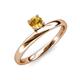 4 - Celeste Bold 5.00 mm Round Citrine Solitaire Asymmetrical Stackable Ring 