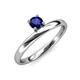 4 - Celeste Bold 5.00 mm Round Blue Sapphire Solitaire Asymmetrical Stackable Ring 