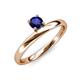 4 - Celeste Bold 5.00 mm Round Blue Sapphire Solitaire Asymmetrical Stackable Ring 