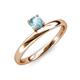 4 - Celeste Bold 5.00 mm Round Aquamarine Solitaire Asymmetrical Stackable Ring 
