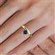 6 - Celeste Bold 5.00 mm Round Blue Sapphire Solitaire Asymmetrical Stackable Ring 