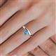 6 - Celeste Bold 5.00 mm Round Blue Topaz Solitaire Asymmetrical Stackable Ring 