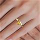 6 - Celeste Bold 5.00 mm Round Citrine Solitaire Asymmetrical Stackable Ring 