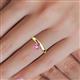 6 - Celeste Bold 5.00 mm Round Lab Created Pink Sapphire Solitaire Asymmetrical Stackable Ring 