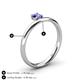 5 - Celeste Bold 5.00 mm Round Tanzanite Solitaire Asymmetrical Stackable Ring 