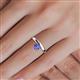 6 - Celeste Bold 5.00 mm Round Tanzanite Solitaire Asymmetrical Stackable Ring 