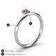 5 - Celeste Bold 5.00 mm Round Pink Tourmaline Solitaire Asymmetrical Stackable Ring 