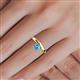 6 - Celeste Bold 5.00 mm Round Blue Topaz Solitaire Asymmetrical Stackable Ring 
