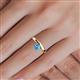 6 - Celeste Bold 5.00 mm Round Blue Topaz Solitaire Asymmetrical Stackable Ring 