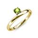 4 - Celeste Bold 5.00 mm Round Peridot Solitaire Asymmetrical Stackable Ring 