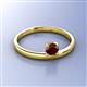 3 - Celeste Bold 5.00 mm Round Red Garnet Solitaire Asymmetrical Stackable Ring 