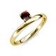 4 - Celeste Bold 5.00 mm Round Red Garnet Solitaire Asymmetrical Stackable Ring 