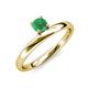 4 - Celeste Bold 5.00 mm Round Emerald Solitaire Asymmetrical Stackable Ring 