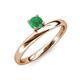 4 - Celeste Bold 5.00 mm Round Emerald Solitaire Asymmetrical Stackable Ring 