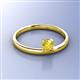 3 - Celeste Bold 5.00 mm Round Lab Created Yellow Sapphire Solitaire Asymmetrical Stackable Ring 