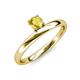 4 - Celeste Bold 5.00 mm Round Lab Created Yellow Sapphire Solitaire Asymmetrical Stackable Ring 