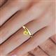 6 - Celeste Bold 5.00 mm Round Lab Created Yellow Sapphire Solitaire Asymmetrical Stackable Ring 