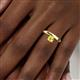 7 - Celeste Bold 5.00 mm Round Lab Created Yellow Sapphire Solitaire Asymmetrical Stackable Ring 