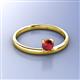 3 - Celeste Bold 5.00 mm Round Ruby Solitaire Asymmetrical Stackable Ring 