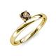 4 - Celeste Bold 5.00 mm Round Smoky Quartz Solitaire Asymmetrical Stackable Ring 