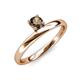 4 - Celeste Bold 5.00 mm Round Smoky Quartz Solitaire Asymmetrical Stackable Ring 