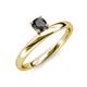 4 - Celeste Bold 5.00 mm Round Black Diamond Solitaire Asymmetrical Stackable Ring 