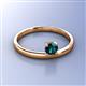 3 - Celeste Bold 5.00 mm Round Blue Diamond Solitaire Asymmetrical Stackable Ring 
