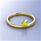 3 - Celeste Bold 5.00 mm Round Yellow Diamond Solitaire Asymmetrical Stackable Ring 
